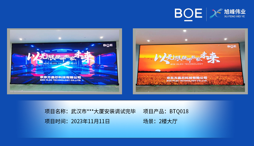 襄陽武漢市***大廈2樓大廳BTQ018安裝調(diào)試完畢